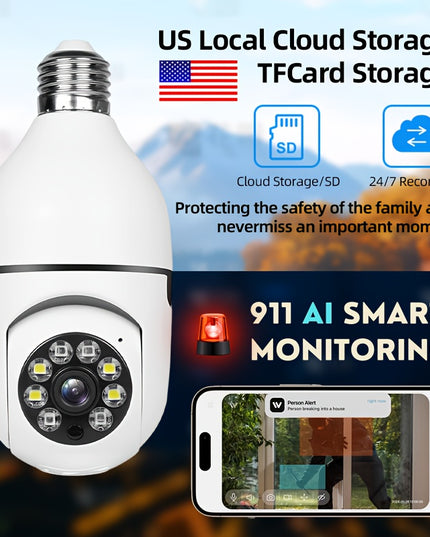 6pcs 4MP HD Wireless Security Camera System Can Monitor And Protect Your Family And Pets In Real Time Through 2.4G/5Ghz WIFI, Color Night Vision, 911 Artificial Intelligence Indoor Monitoring And Two-way Voice.